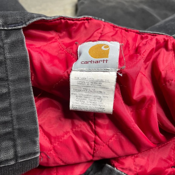 SOLD Carhartt VTG Double Front Duck Insulated Bib 40X32 - Picture 7 of 7